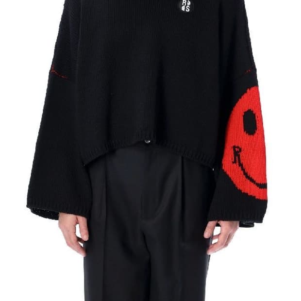 라프시몬스 자카드 스마일리슬리브 울니트