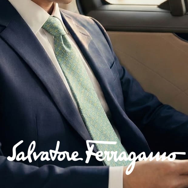 페라가모 실크 민트 패턴 넥타이 9.5cm A+등급 K1813
