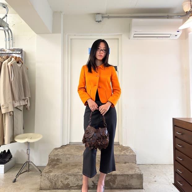Prada Orange  Cropped Jacket/ 40