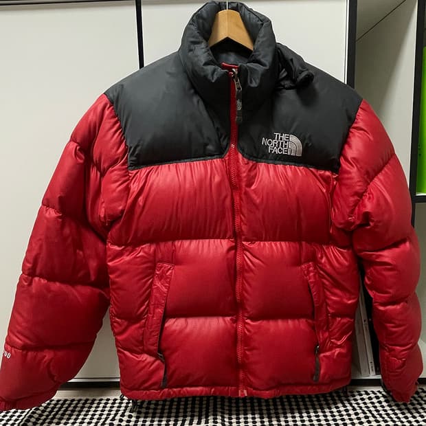 노스페이스 700눕시 레드 패딩