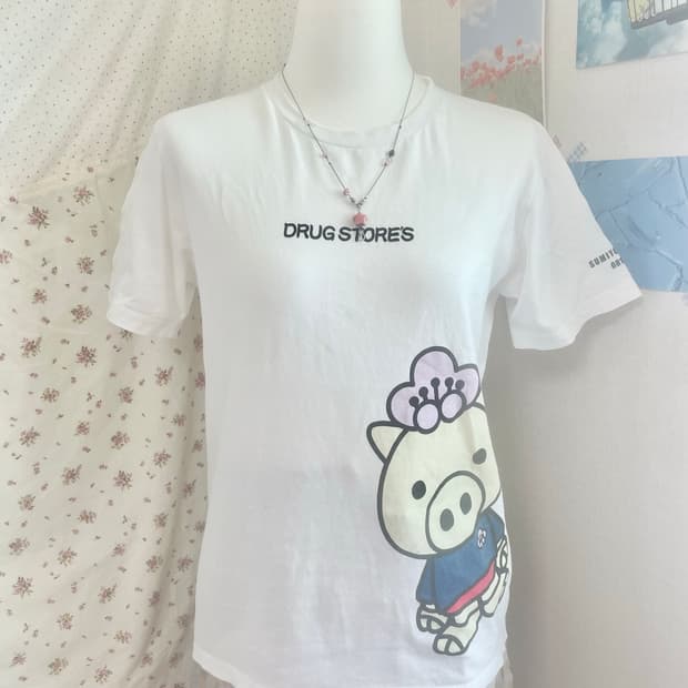 모리걸 빈티지 드럭스토어 반팔티셔츠 🐷🌸