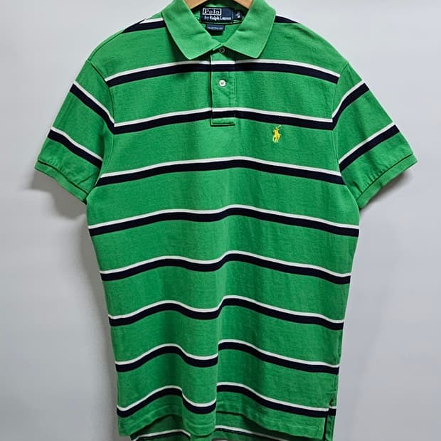 폴로랄프로렌 그린 스트라이프 반팔 카라티 L