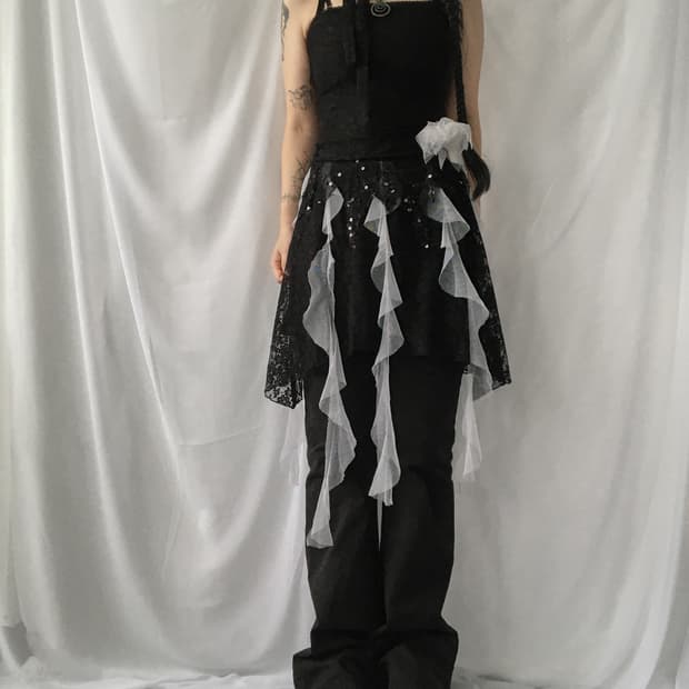 Ruffle point 2way skirt