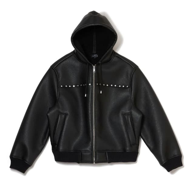 afb hood studded bomber