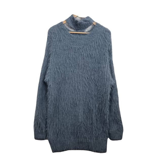 JPN 빈티지 블루 하이넥 루즈핏 니트
