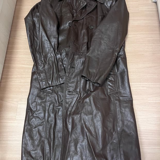 Wilsow 가죽 롱코트 40