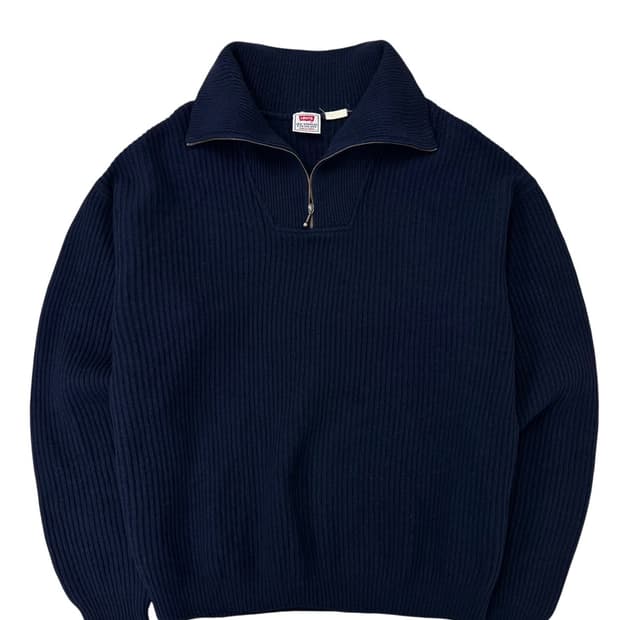 90년대 리바이스 반집업 울 니트 네이비 (L)