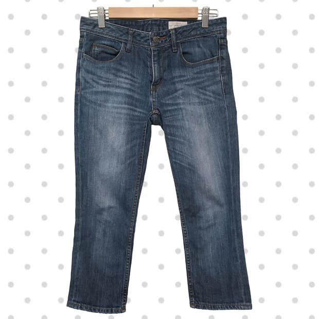 vintage cropped denim pants medium blue