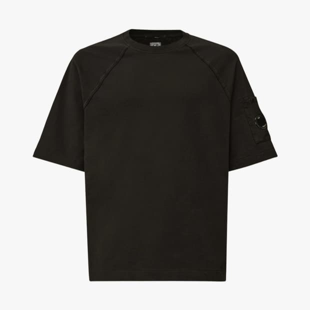 C.P. 컴퍼니 라이트 플리스 숏슬리브 스웨트셔츠 블랙 - 26SS