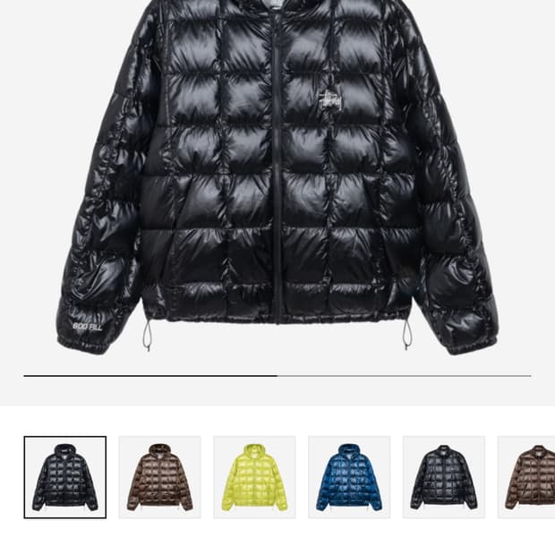 스투시 미드웨이트 후드퍼퍼 블랙 M사이즈