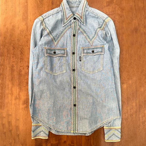 히스테릭 글래머 웨스턴 자수 데님 셔츠