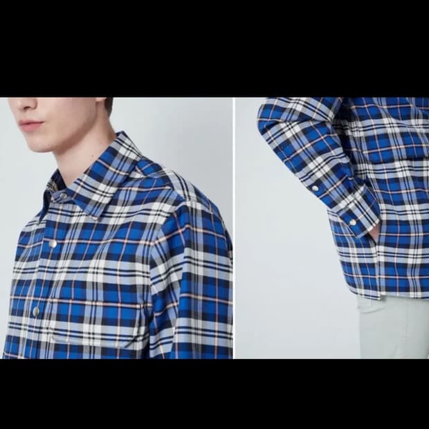 타임옴므 체크셔츠 자켓 (105)