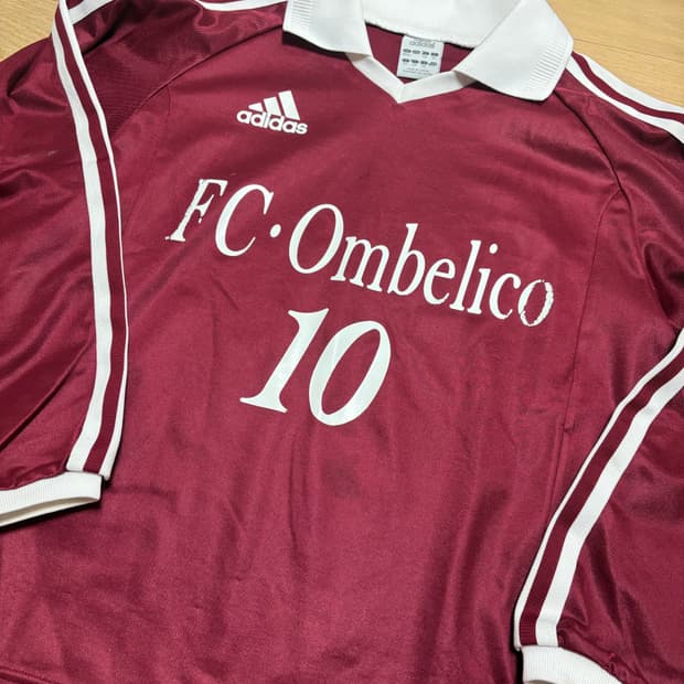 아디다스 fc 축구유니폼 카라 버건디 긴팔 티셔츠