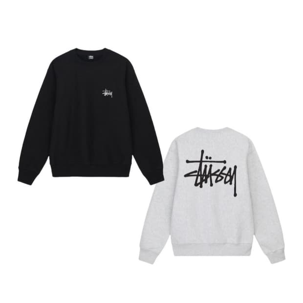 [새상품/정품]스투시 베이직 기모 맨투맨 남녀공용 3color