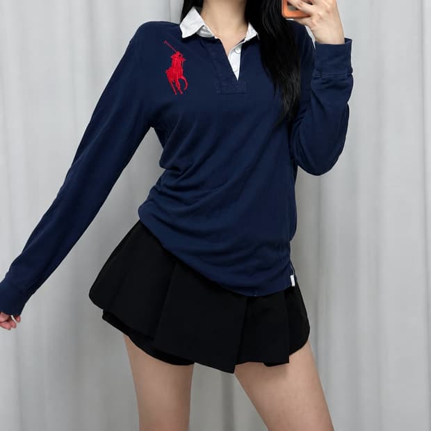 폴로 랄프로렌 빅포니 네이비 럭비 셔츠