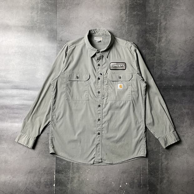 CARHARTT 칼하트 그레이 플랩포켓 워크 셔츠 A00940