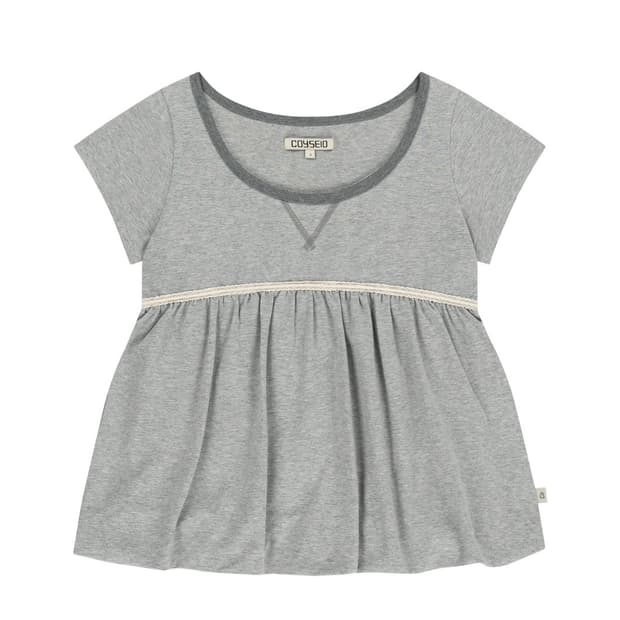 LACE BALLOON T-SHIRT MELANGE GREY 벌룬티셔츠