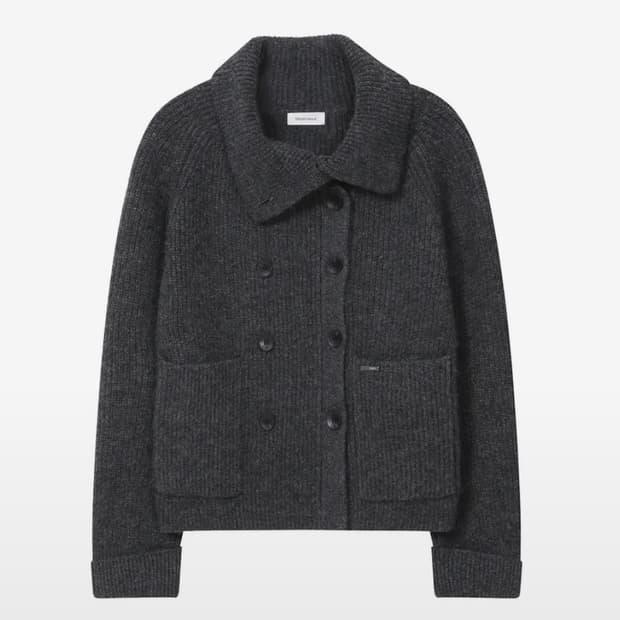 미세키서울 더블 버튼 볼드 니트 차콜