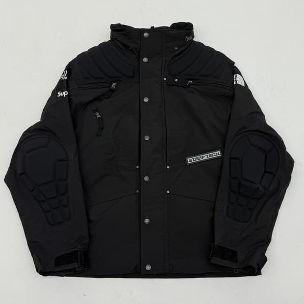 슈프림 x 노스페이스 스팁 테크 아포지 자켓 블랙 - 22FW