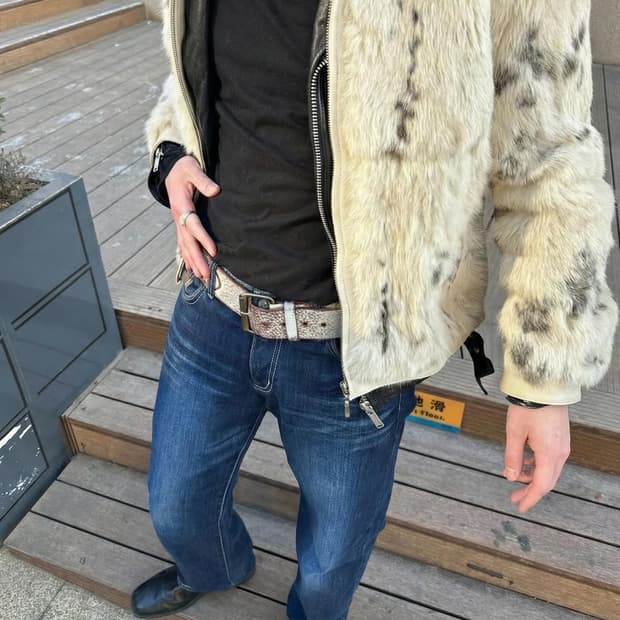 래빗퍼 램스킨자켓