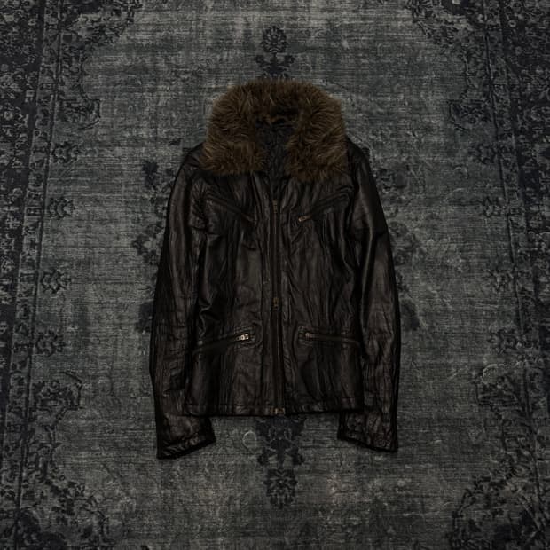 Jackrose 00s archive leather wolf jacket
