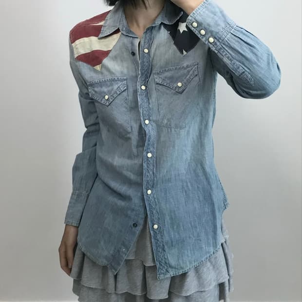 폴로 데님앤서플라이 성조기 웨스턴 데님 셔츠