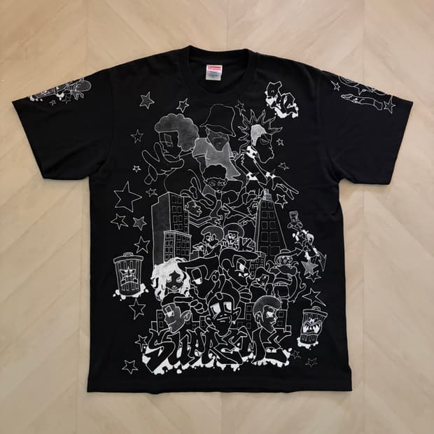 supreme down town t shirts black