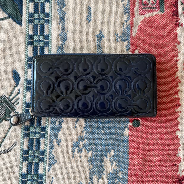 코치(COACH) 레더 지퍼 장지갑