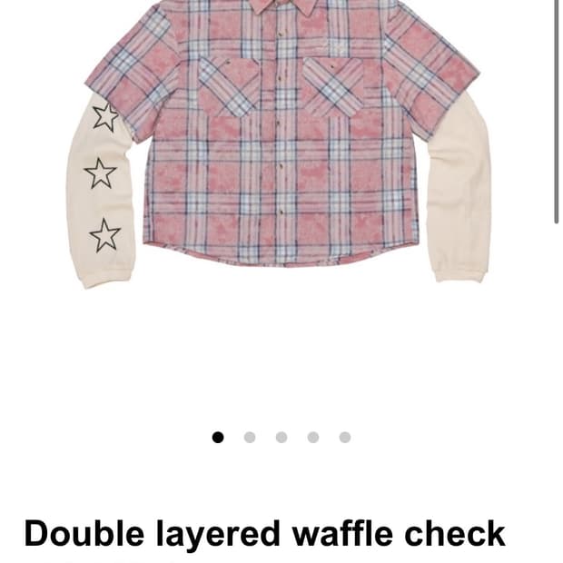 아이필럭키 double layered waffle check shirt 