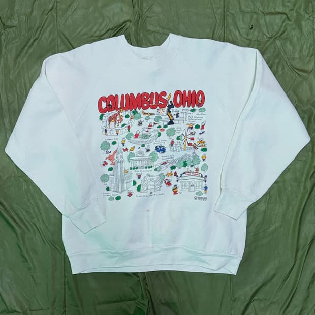 90's 프룻오브더룸 콜럼버스 오하이오 스웻셔츠 L