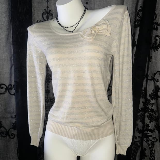 ribbon striped long-sleeve