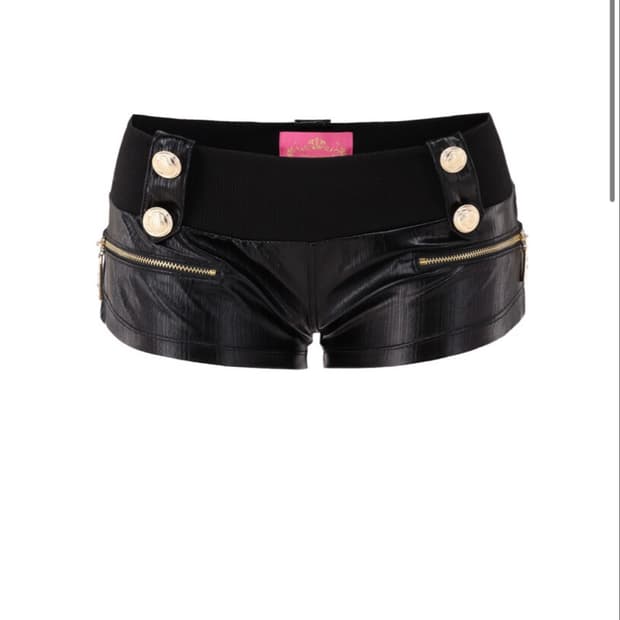 Gold metal micro shorts (black)