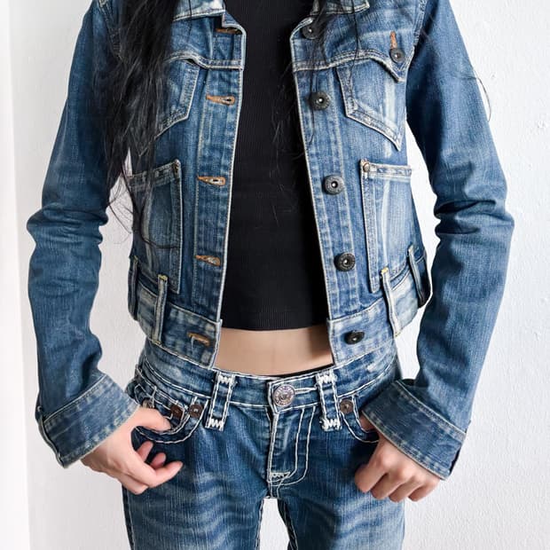 rare* blue blue japan denim trucker