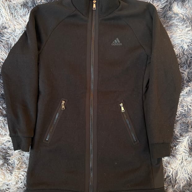 남녀공용 아디다스 블랙 집업 롱 가디건