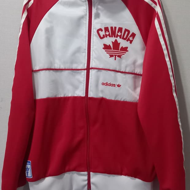 아디다스 캐나다 흰빨 트랙탑 저지 져지집업 95/M
