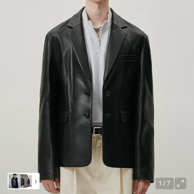 도프제이슨 오버핏 램스킨 블레이저 자켓 M