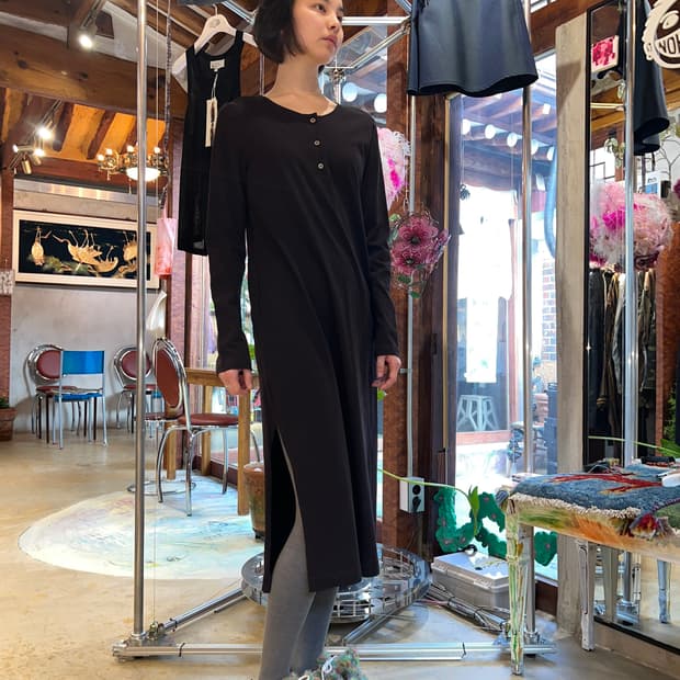 Studio Nicholson basic navy jersey dress