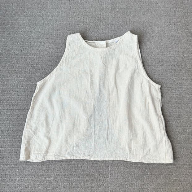 태국 내추럴 리넨 백오픈 나시