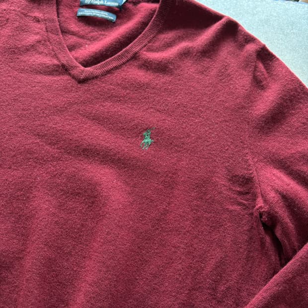 폴로 랄프 로렌 Merino Wool 브이넥 니트