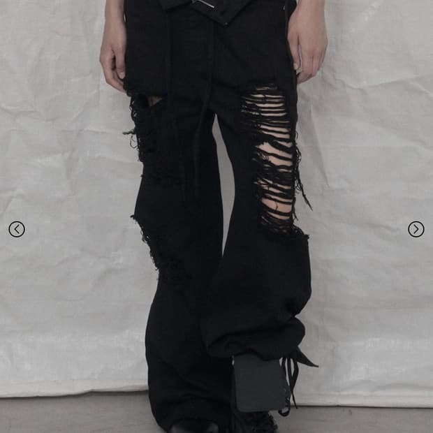 aniv damage wide denim pants