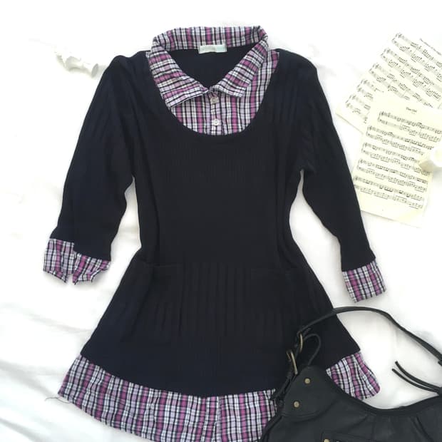 jpn vintage highteen shirts layered knit