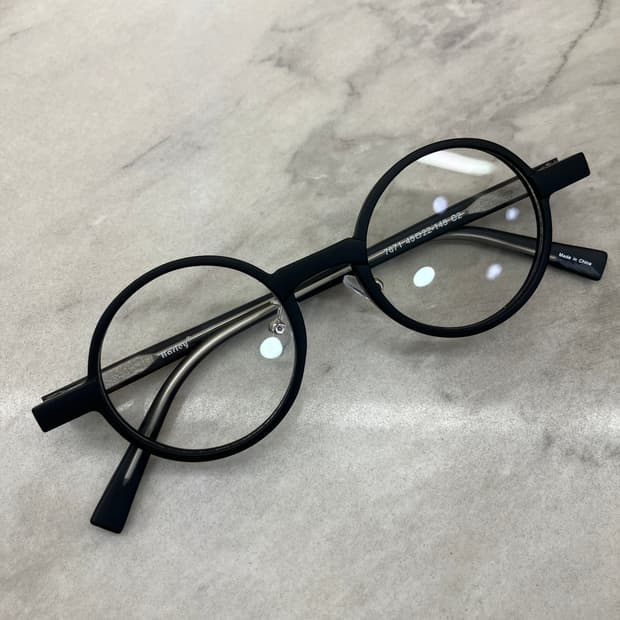 B58 HL 무광 블랙 라운드 뿔테 안경7671