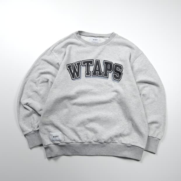 더블탭스 빅로고 멜란지 박시핏 크루넥 맨투맨 (XL)