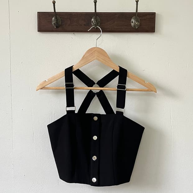 BUBBLES 블랙 뷔스티에 탑