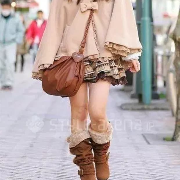 리즈리사 LizLISA 라떼갸루 케이프 리본 판초