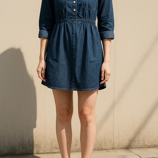 GAP 갭 데님 셔츠 원피스 청남방_L