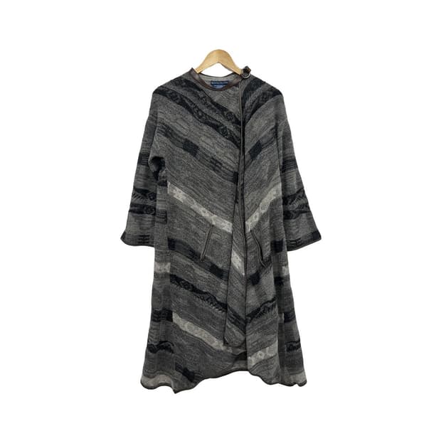 로렌 랄프로렌 패턴 울 캐시미어 랩 원피스 가디건