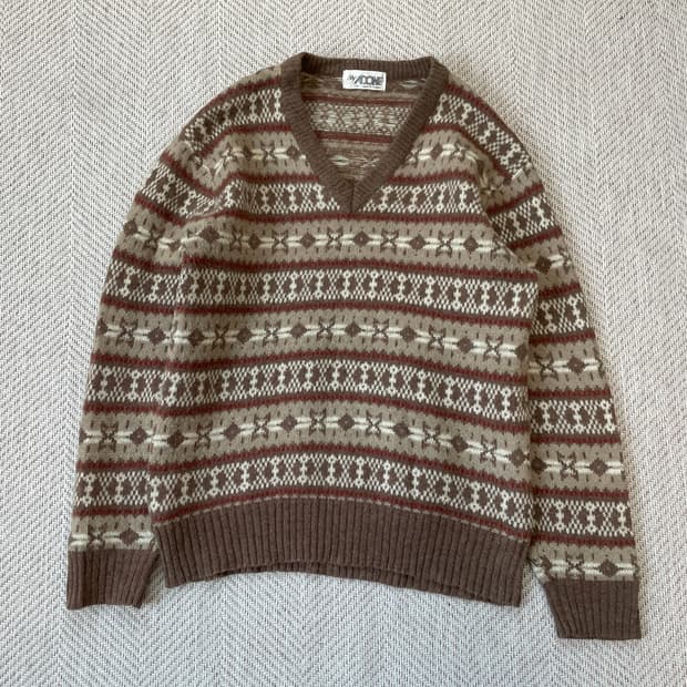 빈티지 노르딕 페어아일 니트 