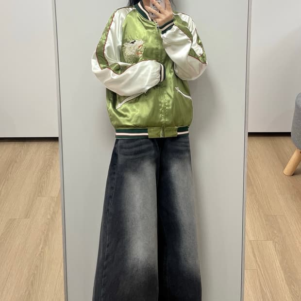 JAPAN 리버시블 타이거 자수 스카쟌 자켓