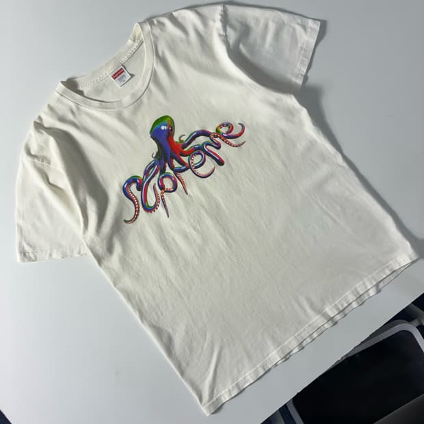 Supreme  슈프림 텐타클 옥토퍼스 화이트 반팔티셔츠 
